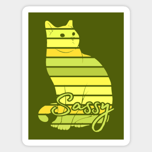 Yellow Sassy Cat Art Magnet